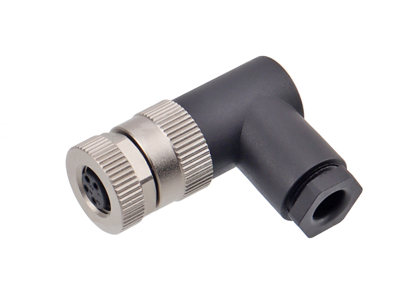 M8 SENSOR CONNECTOR SOCKET FIELD INSTALLATION 4PIN FEMALE SOLDER PINS RIGHT ANGLE