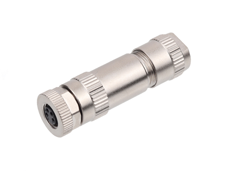 METAL SHIELD M8 CONNECTOR SOCKET FIELD INSTALLATION 4PIN FEMALE SCREW TERMINATION STRAIGHT
