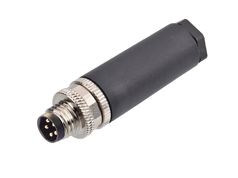 M8 CONNECTOR B CODE PLUG FIELD INSTALLATION 5PIN MALE SOLDER PINS STRAIGHT